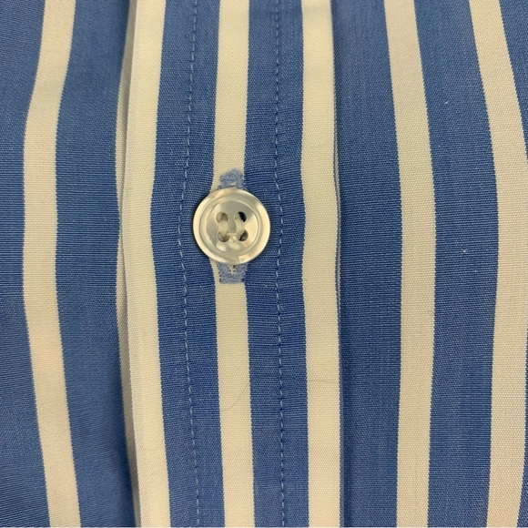 Vintage Harvie & Hudson Blue Striped Collared Shirt - Picture 6 of 7